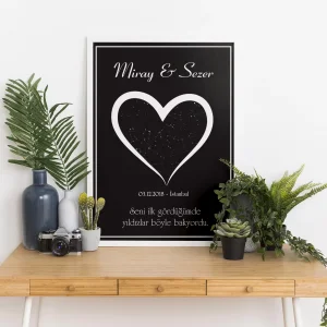 Kişiye Özel Gökyüzü Yıldız Haritası Tablo