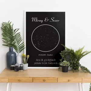 Kişiye Özel Gökyüzü Yıldız Haritası Tablo