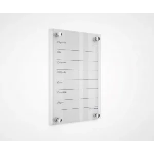Akrilik Duvar Tipi Haftalık Planlayıcı 30x40 cm Dikey