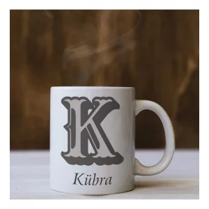 Harf Tasarımlı Kişiye Özel İsimli Kupa