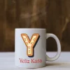 Harf Tasarımlı Kişiye Özel İsimli Kupa