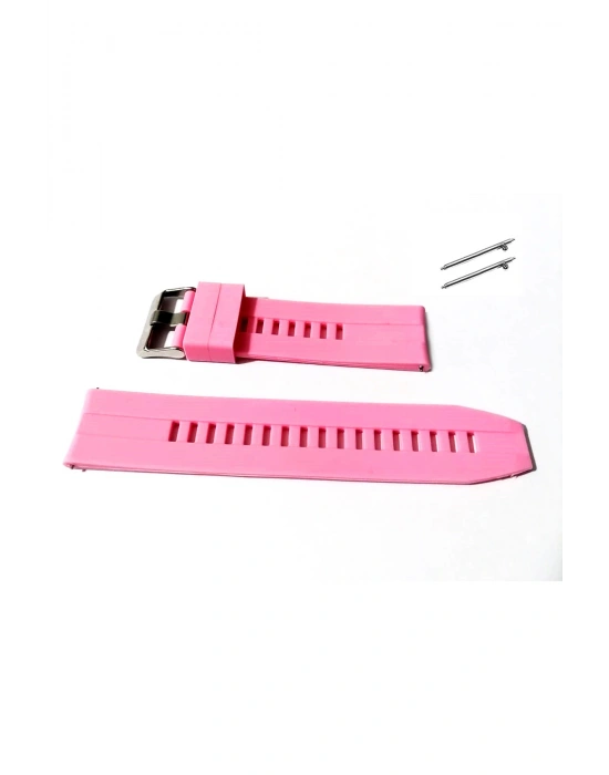22 mm akıllı pimli silikon kayış (1) pembe