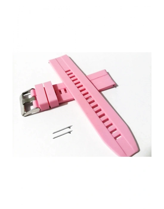 22 mm akıllı pimli silikon kayış (1) pembe