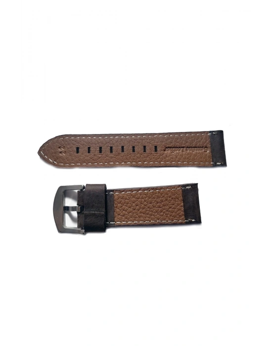 60-fossil Uyumlu Hakiki < 9 >deri Saat Kordonu 22 Mm Kahverengi