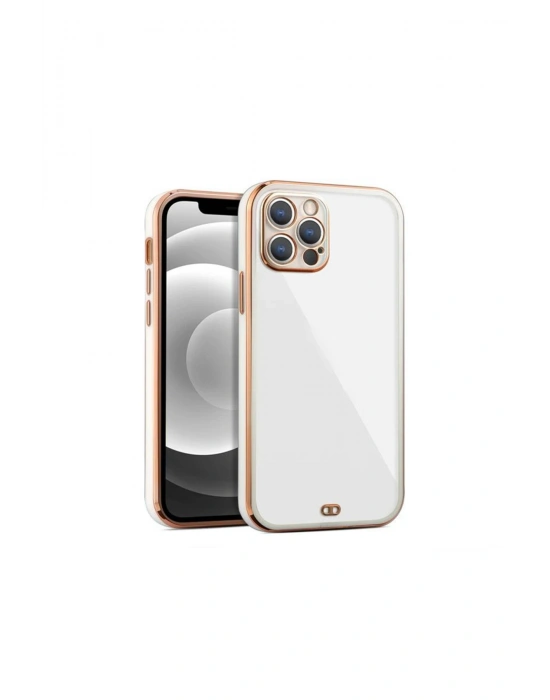 iPhone 14 Pro Arka kapak Kılıf beyaz kenarlı rose