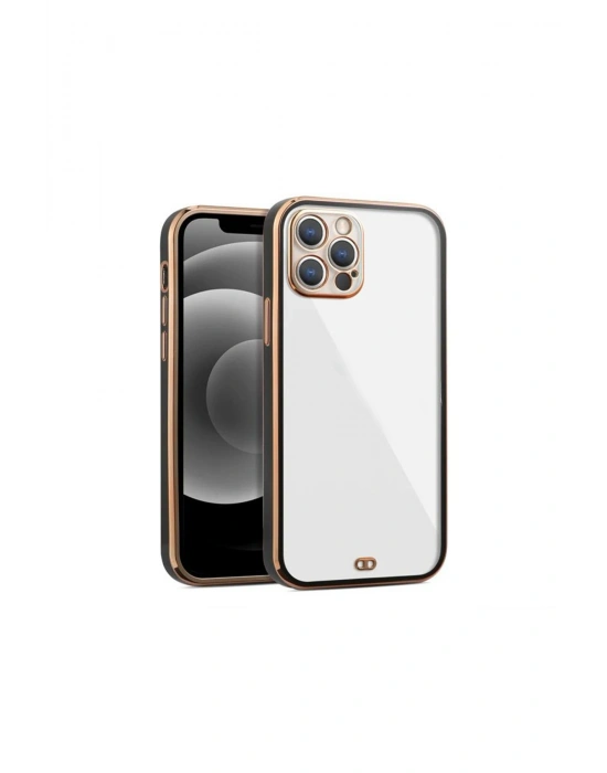 iPhone 14 Pro Arka kapak Kılıf Siyah kenarlı rose