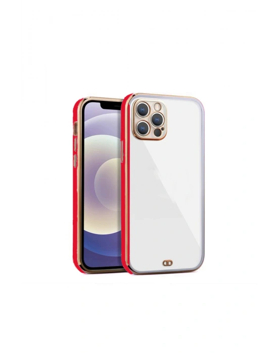 iPhone 14 Pro Arka kapak Kılıf Kırmızı kenarlı rose