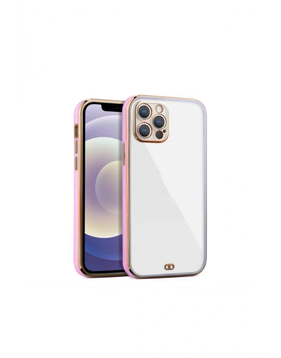 iPhone 14 Pro Arka kapak Kılıf Pembe kenarlı rose