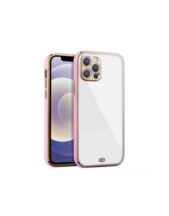 iPhone 13 Pro Arka kapak Kılıf Pembe kenarlı rose