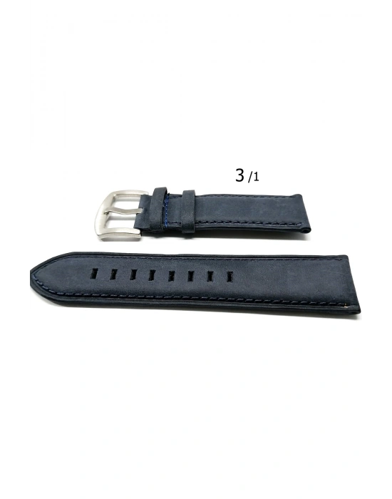 Hakiki Deri her markaya  uygun 22 mm  lazivert   deri saat kordonu 3/1
