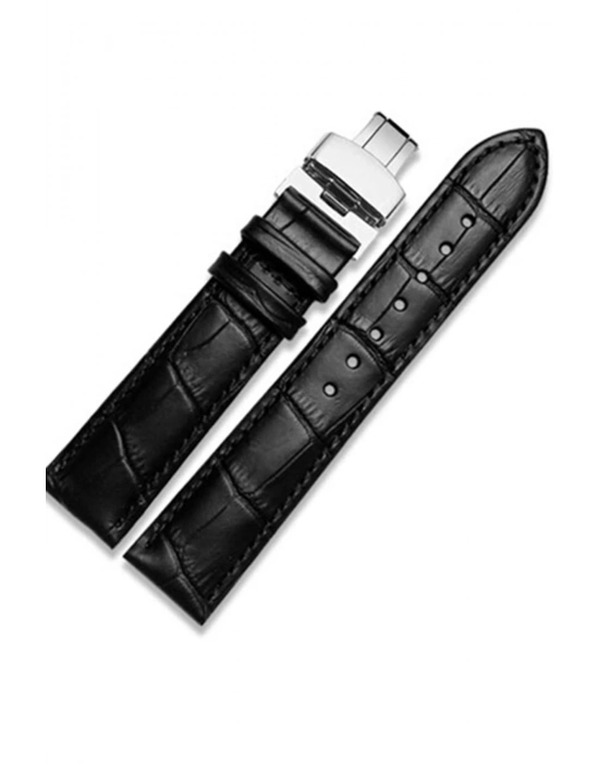 Hertür Saate Uygun  Kelebek  Toka  22  mm  Siyah   Kordon