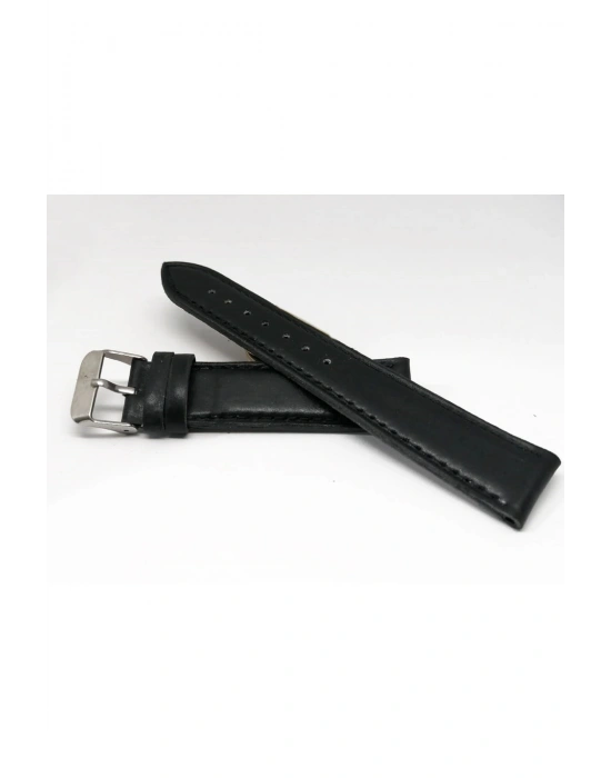 HAKİKİ DERİ  SİYAH  DÜZ  20 MM   SAAT KORDONU