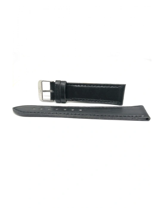 HAKİKİ DERİ  SİYAH  DÜZ  20 MM   SAAT KORDONU