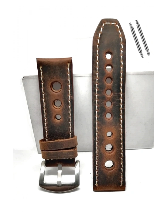 Tissot & Fossil & Panaray  Uyumlu Crayz Hakiki  Deri  24 mm  KAHVERENGİ