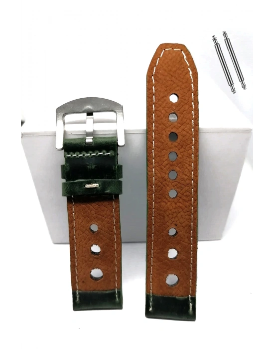 Tissot  &   Fossil  Uyumlu   Crayz   Hakiki   Deri   22  mm Yeşil