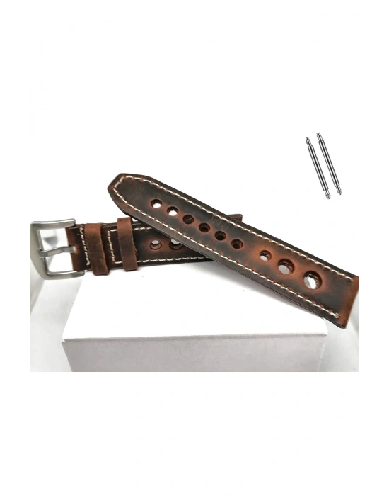 Tissot  &   Fossil  Uyumlu   Crayz   Hakiki   Deri   22  mm  KAHVERENGİ