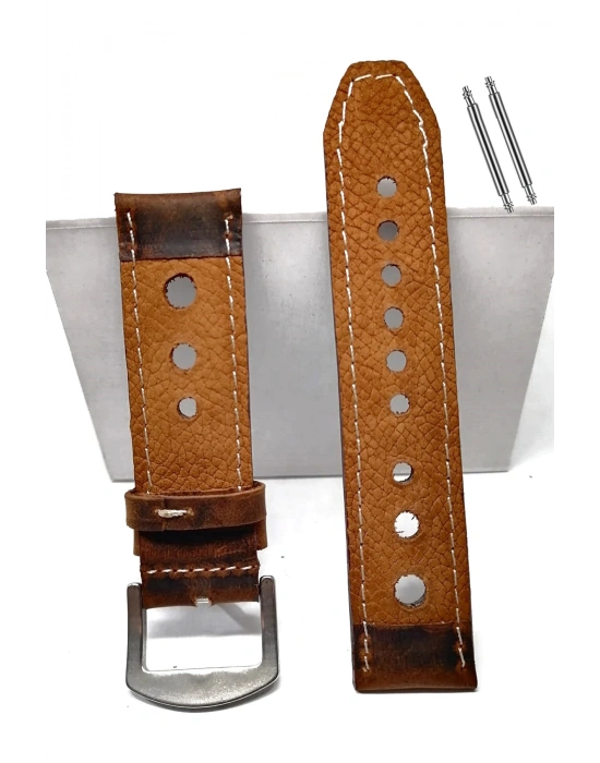 Tissot  &   Fossil  Uyumlu   Crayz   Hakiki   Deri   22  mm  KAHVERENGİ