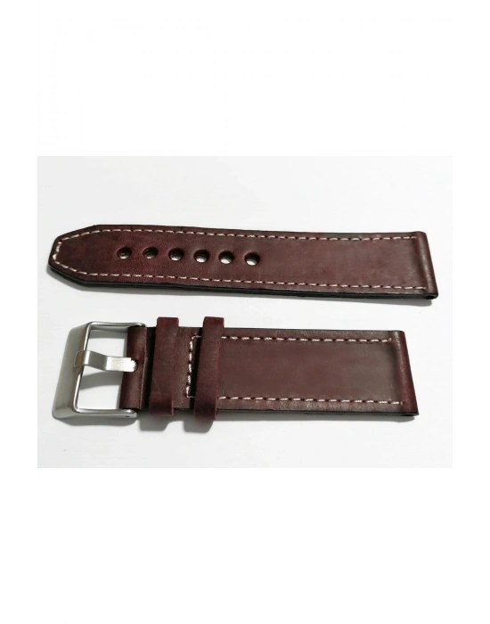 & Fosil  Uyumlu &Her Saate Uyumlu greyzi  Deri Saat Kordonu 22  mm  (69 ) bordo