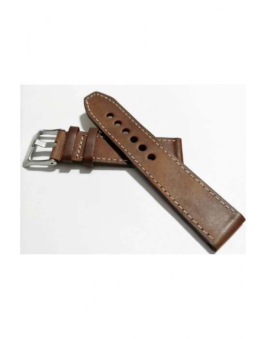 & Fosil  Uyumlu &Her Saate Uyumlu greyzi  Deri Saat Kordonu 24  mm  (86)  kahve