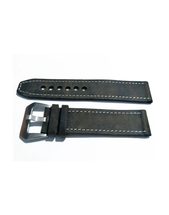 & Fosil  Uyumlu &Her Saate Uyumlu greyzi  Deri Saat Kordonu 24  mm  (84)  gri