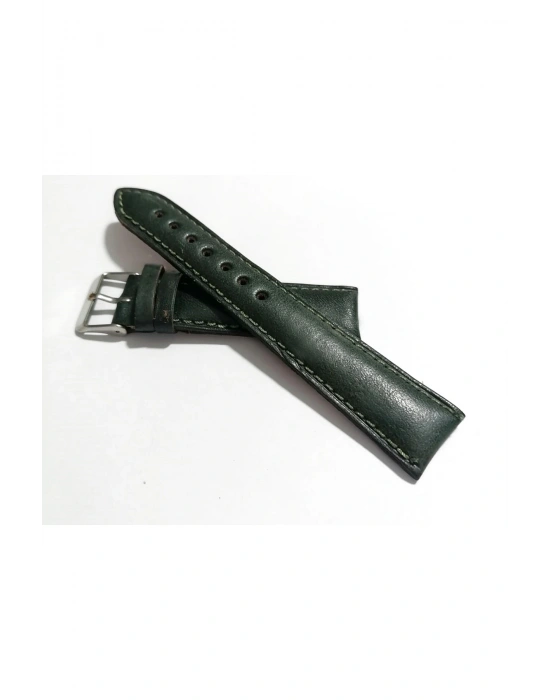 &Her Saate Uyumlu Hakiki  Dana  Derisi  Saat Kordonu 20   mm (122 )  yeşil