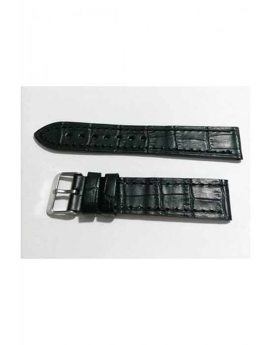 &Her Saate Uyumlu Hakiki  Dana  Derisi  Saat Kordonu 20   mm ( 124 )  siyah