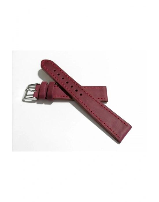 &Her Saate Uyumlu greyzi  Hakiki Deri Saat Kordonu 18   mm  (144)   Bordo