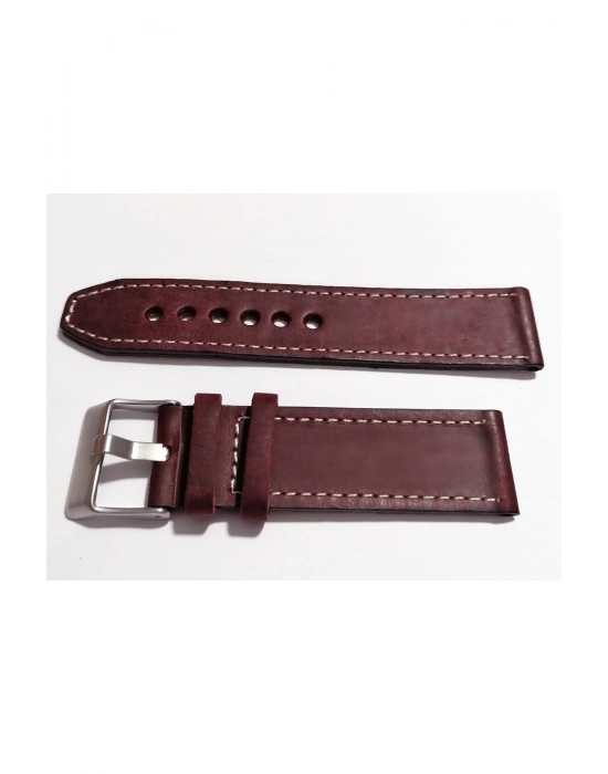 &Her Saate Uyumlu Hakiki Grizi Deri Saat Kordonu 20  mm  (162 )  bordo