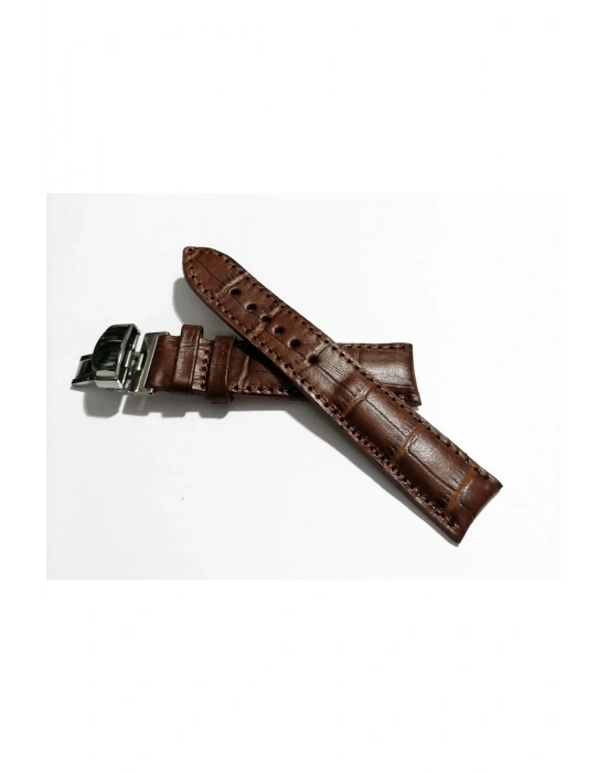 &Hertür Saate &Uygun  Kelebek  Toka 20 mm kahve    Kordon(174)   gumuş  toka