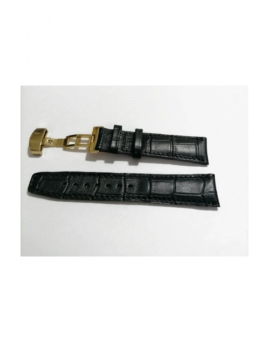 &Hertür Saate &Uygun  Kelebek  Toka  24 MM  siyah kordon   (191 ) altın    toka