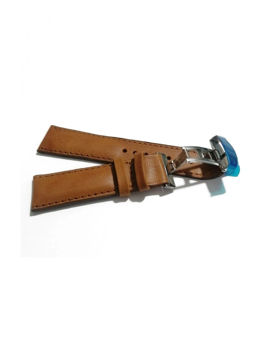 Her Saate Uygun Kelebek Toka 22 mm Hakiki Deri (230) gumuş toka TABA