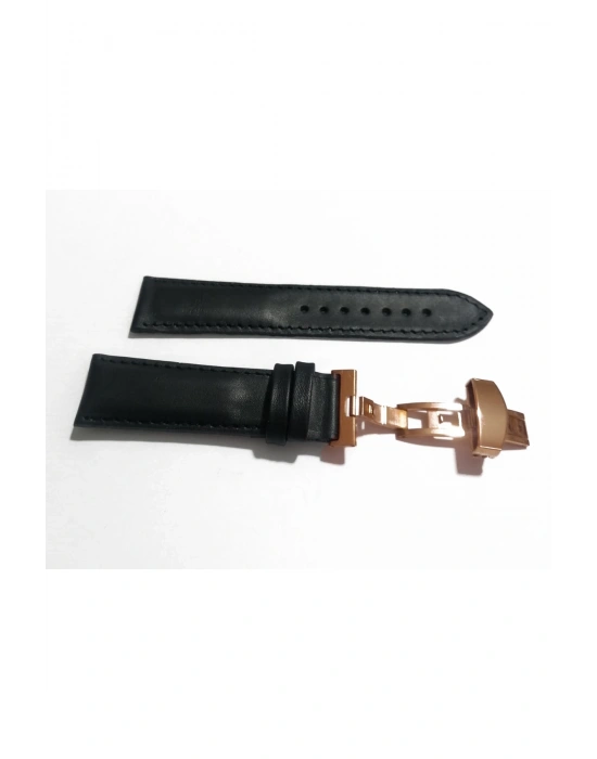 Her Saate Uygun Kelebek Toka 22 mm Hakiki Deri (235) ROSE TOKA SİYAH