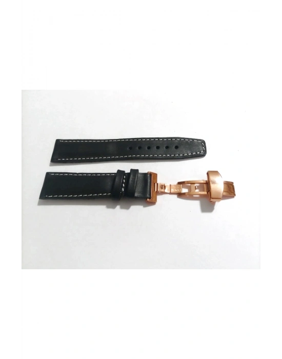 Her Saate Uygun Kelebek Toka 20 mm Hakiki Deri (238) ROSE TOKA SİYAH