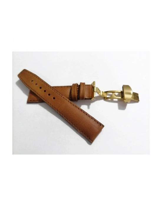 Her Saate Uygun Kelebek Toka 20 mm Hakiki Deri (240) SARI TOKA TABA