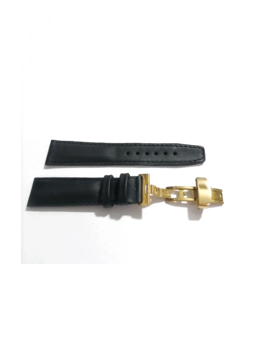 Her Saate Uygun Kelebek Toka 20 mm Hakiki Deri (248) SARI TOKA SİYAH