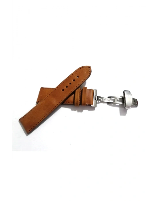 Her Saate Uygun Kelebek Toka 24 MM Hakiki Deri (254) GUMUŞ TOKA TABA