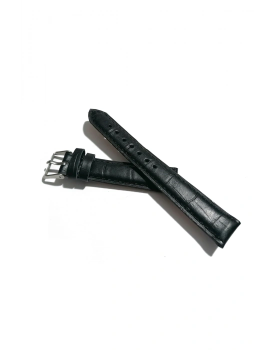 Klasik Saat Deri Kordon Saat Kayışı Siyah - Croco 18 mm (313 )