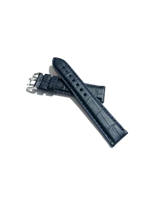 &Her Saate Uyumlu Hakiki Deri Saat Kordonu KOYU MAVİ MAT 20 mm ( 315 )