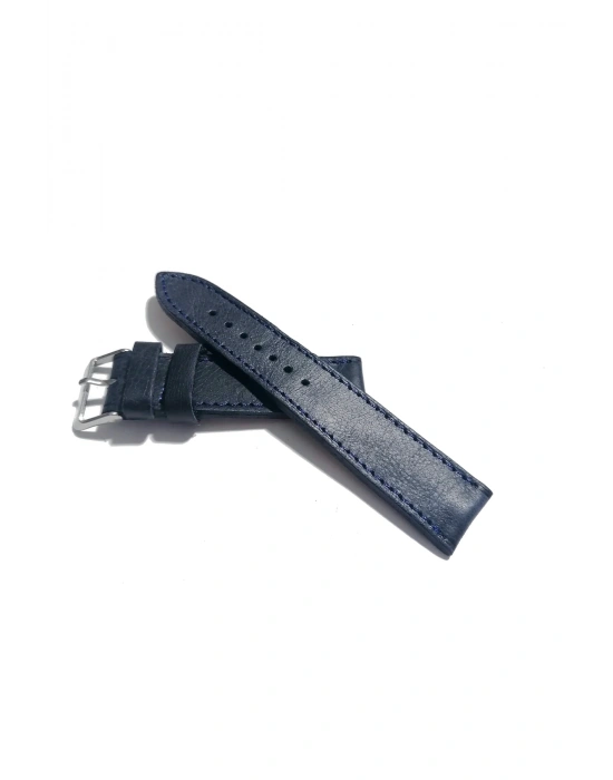 &Her Saate Uyumlu Hakiki Deri Saat Kordonu LAZİVERT 22 mm ( 394 )