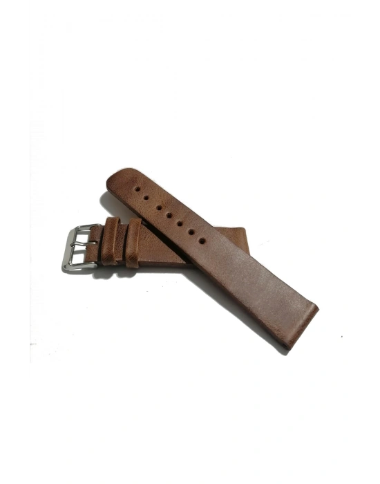 & Fosil Uyumlu Greyzı Deri Saat Kordonu 22 mm ( 392 )