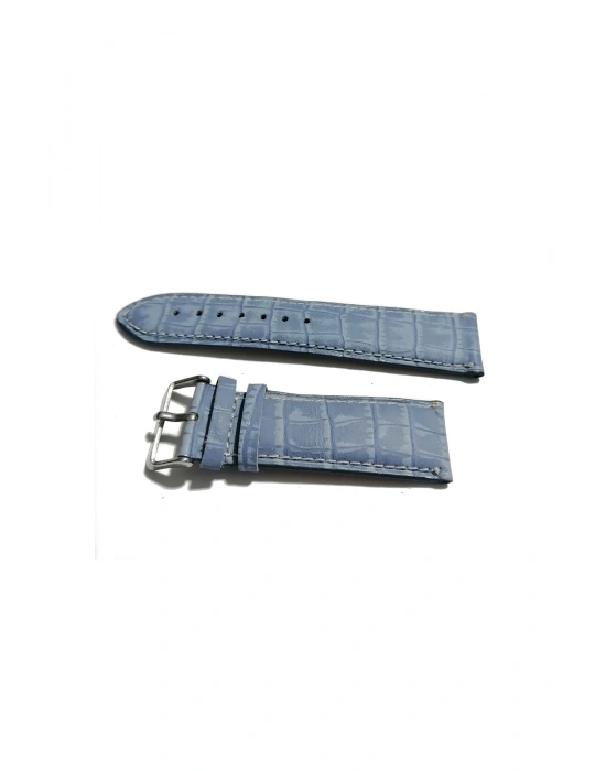 & Her Saate Uyumlu Hakiki Deri Saat Kordonu MAVİ 24 mm (389 )
