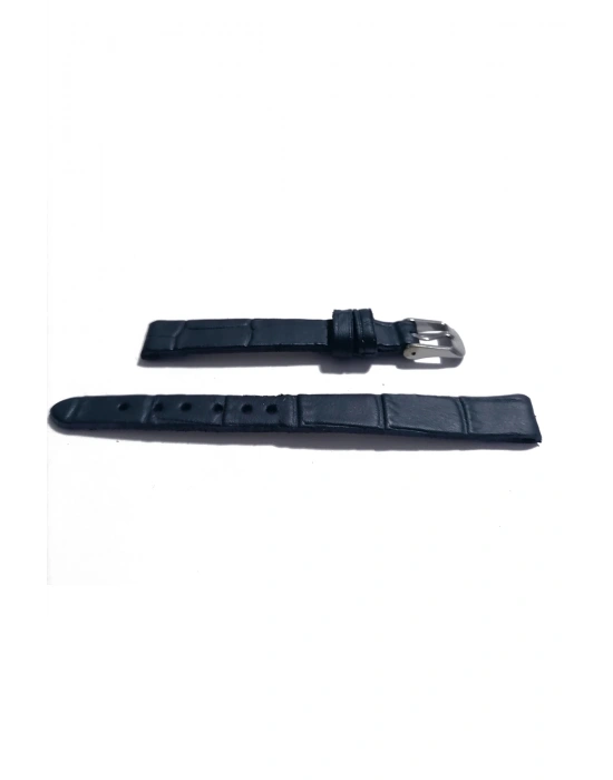 &Her Saate Uyumlu Hakiki Deri Saat Kordonu lazivert 10 mm ( 421 )