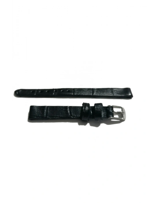 &Her Saate Uyumlu Hakiki Deri Saat Kordonu SİYAH 10 mm ( 420 )