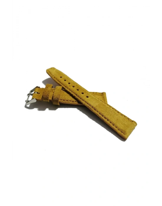 &Her Saate Uyumlu KADİFE GÖRÜNÜMLÜ Saat Kordonu SARI 20 mm (435 )