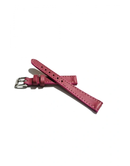 &Her Saate Uyumlu Hakiki Deri Saat Kordonu pembe 12 mm ( 440 )