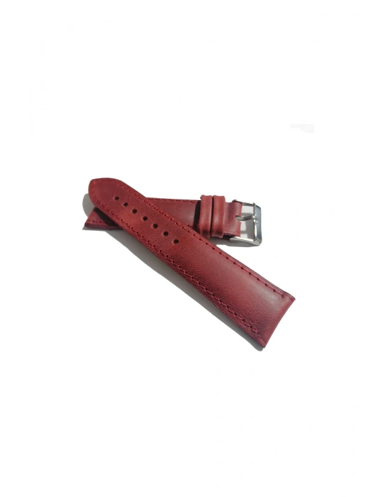 &Hertür Saate &Uygun Hakiki Deri 22 mm kırmızı saat kordonun (450)
