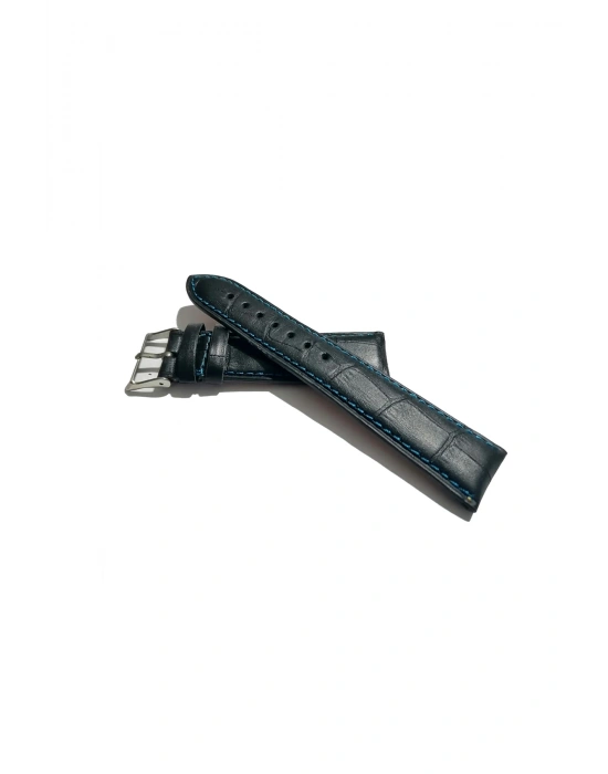 &Her Saate Uyumlu Hakiki Deri Saat Kordonu koyu lazivert 22 mm (476 )