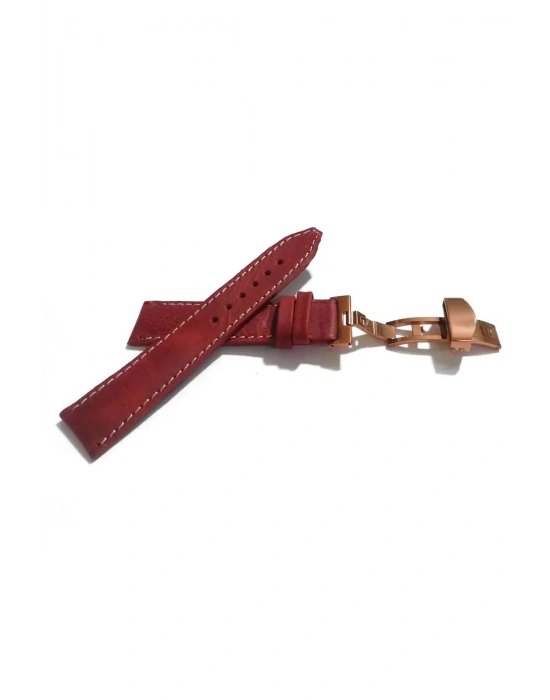 Her Saate Uygun Kelebek Toka 20 mm Hakiki Deri (480) rose toka kırmızı