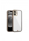 iPhone 11 arka Kapak Kılıf Şeffaf Renkli Siyah kenarlı rose