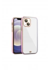 iPhone 14 Plus Arka kapak Kılıf Pembe kenarlı rose